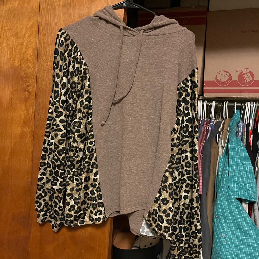 Cheetah print hoodie